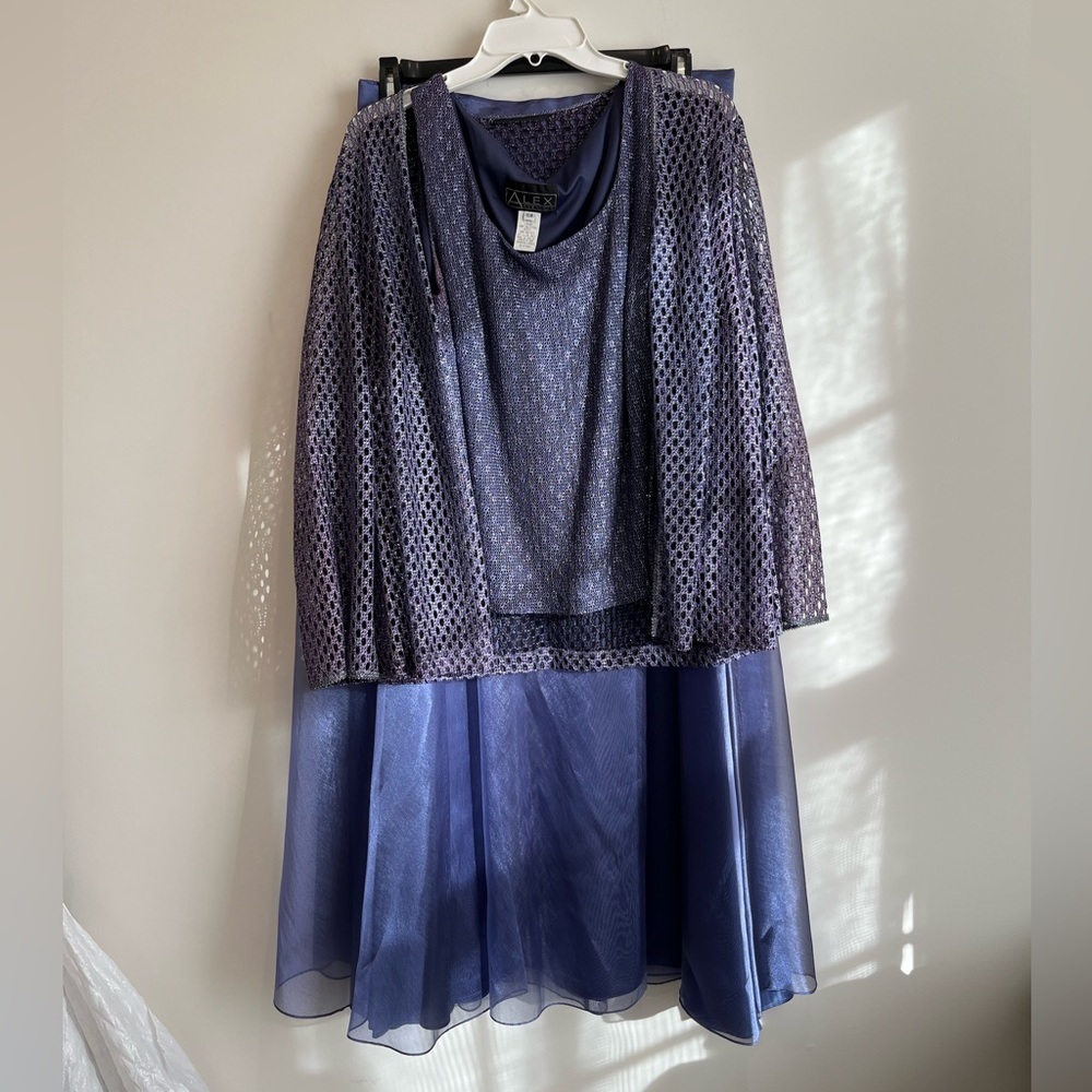 Alex Evenings Purple Formal Skirt, Tank, and‎ Jacket Set